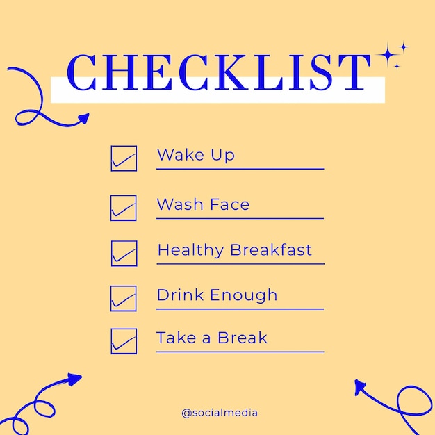 checklist instagram post template psd design social media layout post