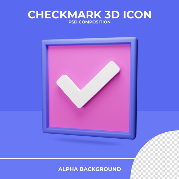 Checkmark 3d rendering icon rendering