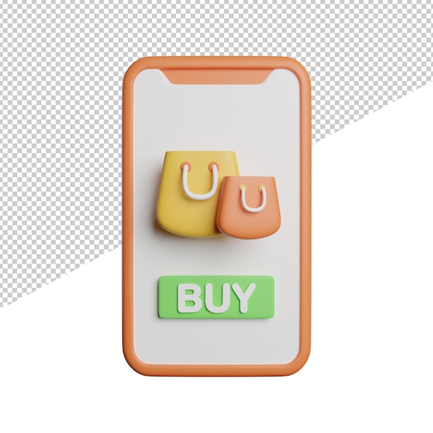 Checkout Shopping App Widok Z Przodu 3d Renderowania Ikona Ilustracja Na Przezroczystym Tle
