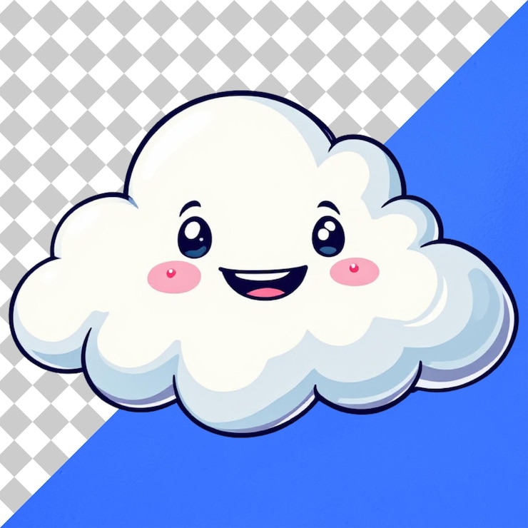 PSD cheerful cartoon puffy cloud