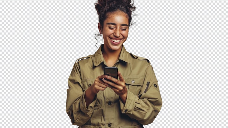 PSD cheerful government worker making a phone call in the office for effective communication