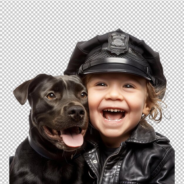 PSD cheerful policeman portrait