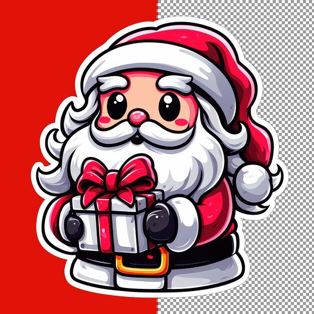 PSD sticker di babbo natale allegro