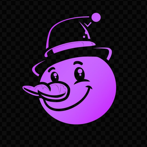 PSD cheerful snowman mascot logo with a carrot nose and a top ha psd vector tshirt tattoo ink art