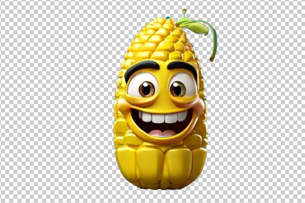 PSD cheerful with eyes and corn head with smiley face