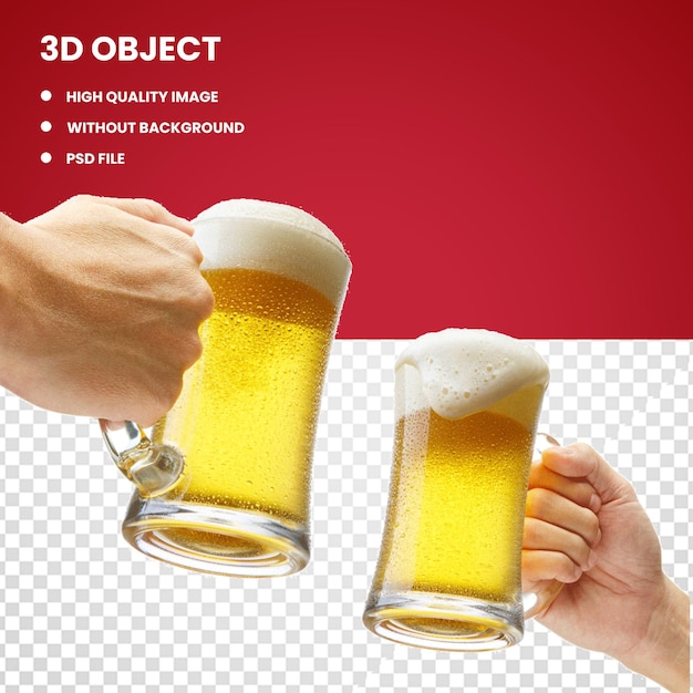 PSD cheering beer glass