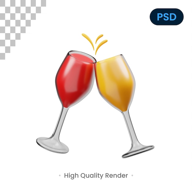 PSD cheers 3d icon premium psd