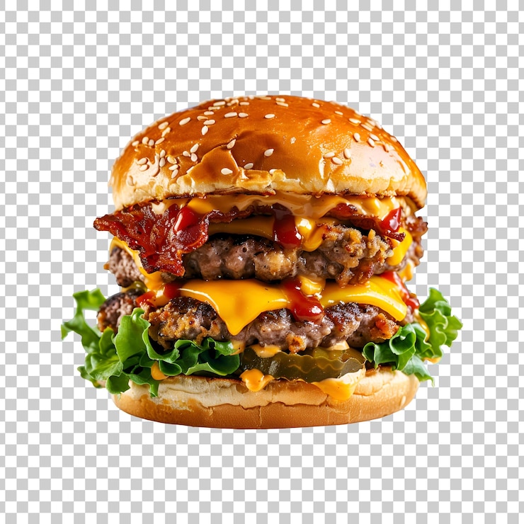 PSD cheese burger hamburger burger dla mockups burger izolowany na przezroczystym tle