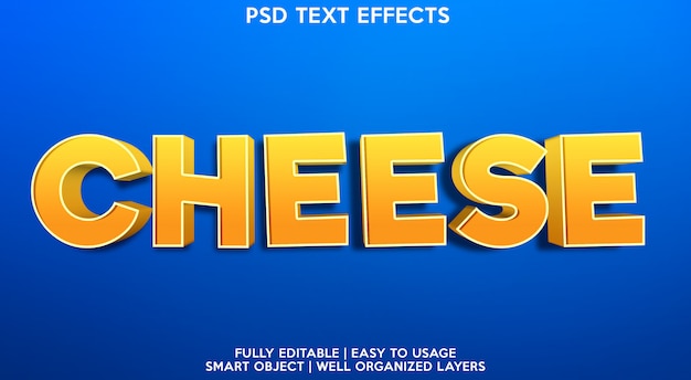 cheese  editable text effect modern