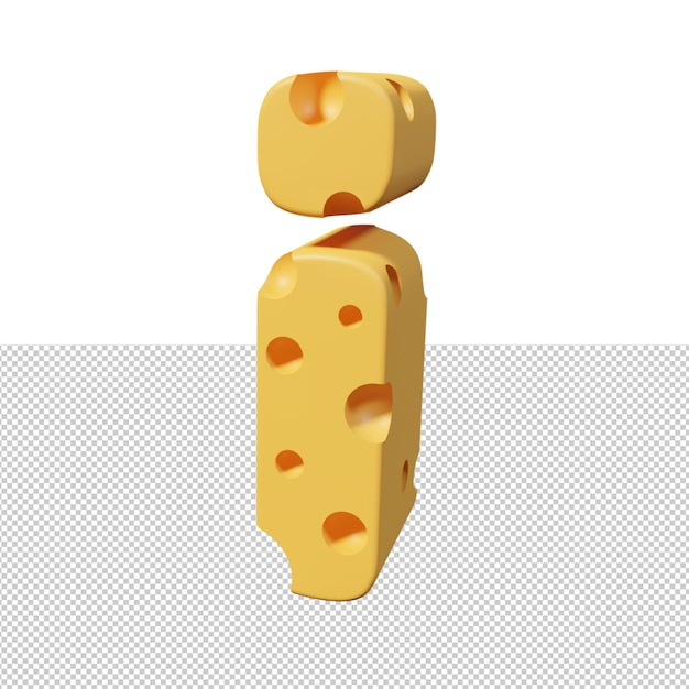 Cheese letters i 3d font render