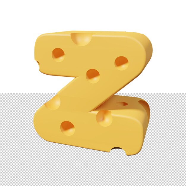 PSD cheese letters z 3d lettertype render