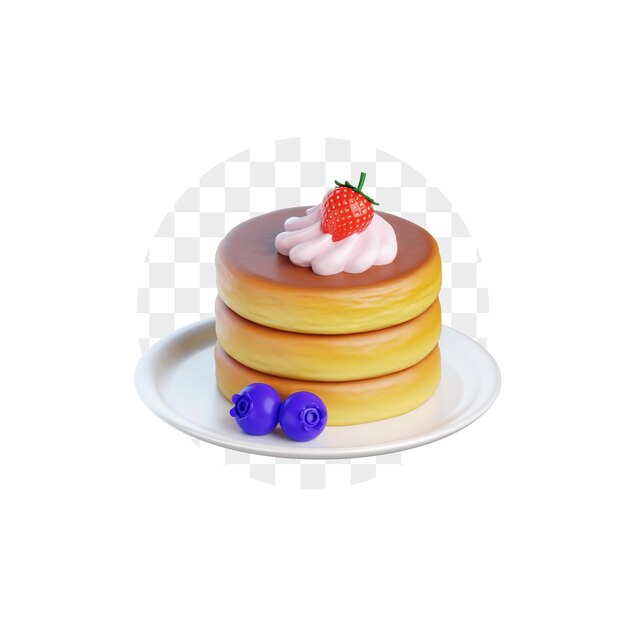 치즈 팬케이크 3D 아이콘