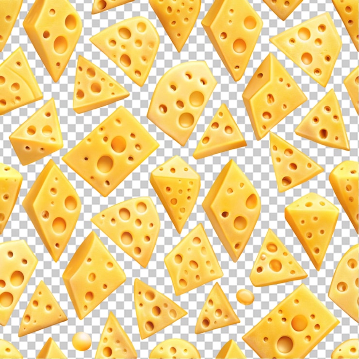 PSD cheese pattern isolated on transparent background