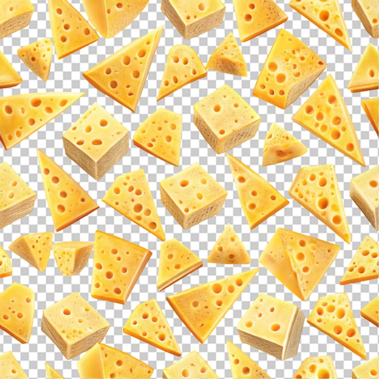 PSD cheese pattern isolated on transparent background