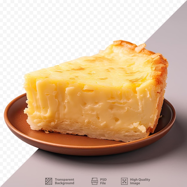 Cheese pie showcased on transparent background