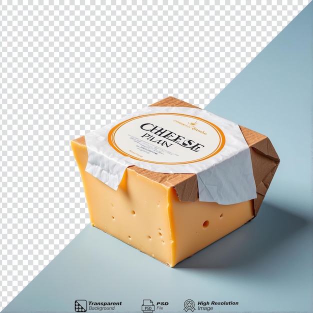 PSD cheese plain packaging isolated on transparent background