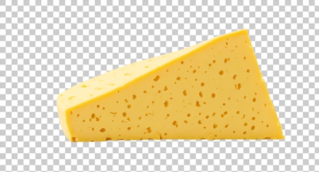 Fetta di formaggio su sfondo trasparente