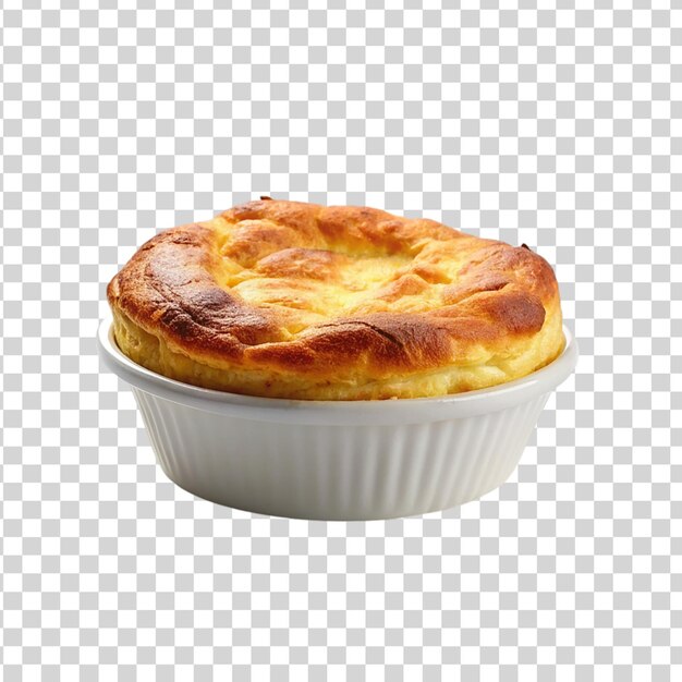 Cheese souffl pie isolated on transparent background