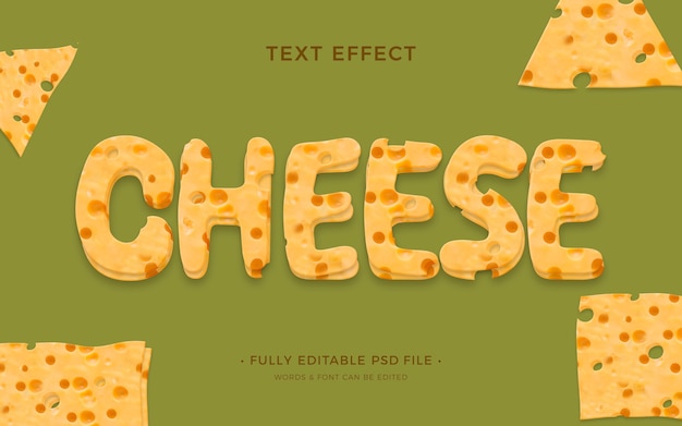 PSD チーズのテキスト効果デザイン