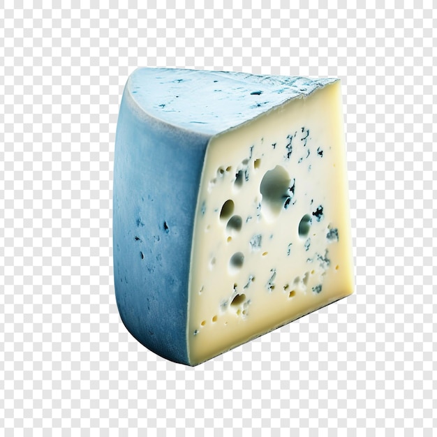 Cheese that is blue in color isolated on transparent background