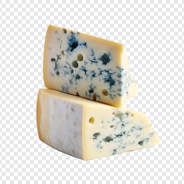 Cheese that is blue in color isolated on transparent background