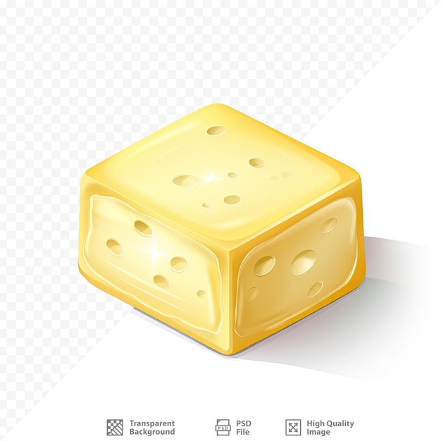 PSD a cheese with a picture of a wedge on it.