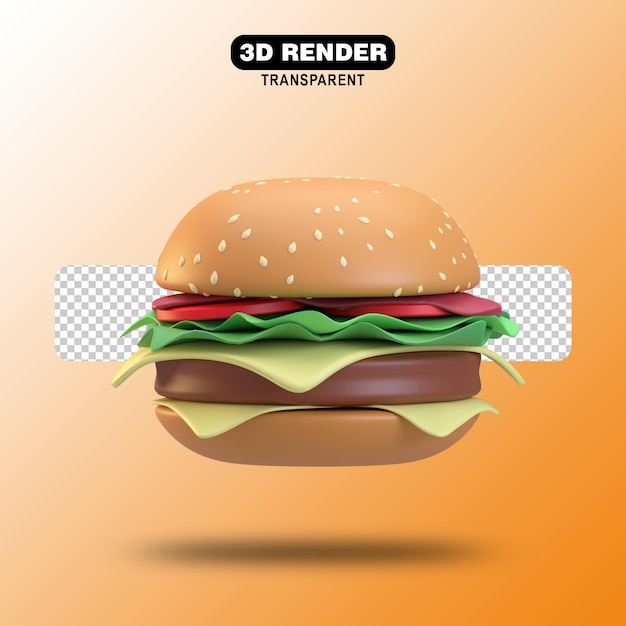 Cheeseburger 3d pictogram render