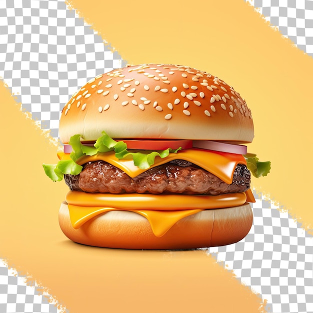 Cheeseburger on transparent background