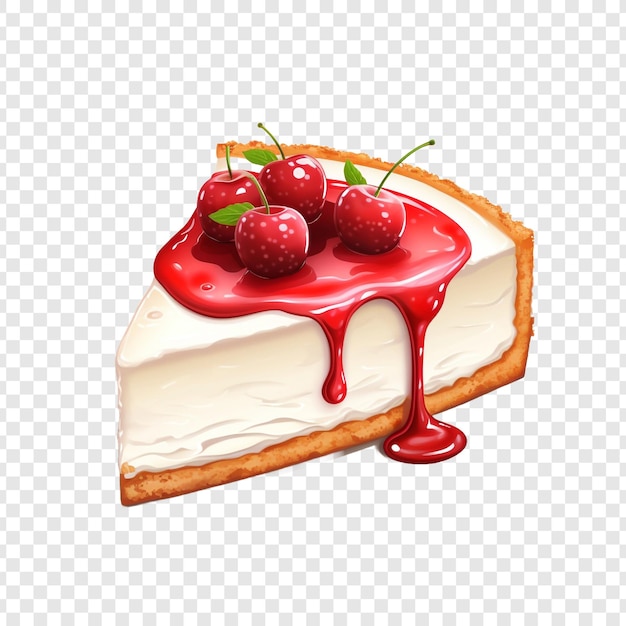 PSD cheesecake isolated on transparent background