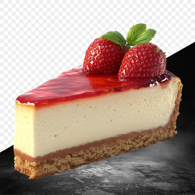 сырный торт с клубницей и клубницей на нем