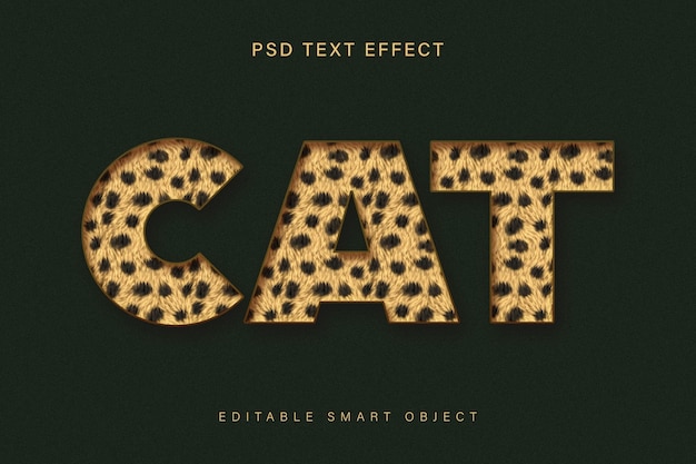 PSD cheetah bont textuur psd tekst effect