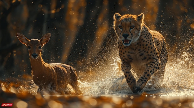 PSD cheetah op jacht op een hert in afrika