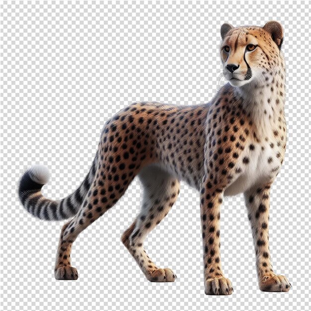 PSD a cheetah with a tail that says cheetah