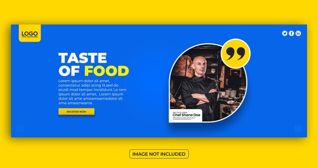 PSD chef en restaurant facebook cover sjabloon banner