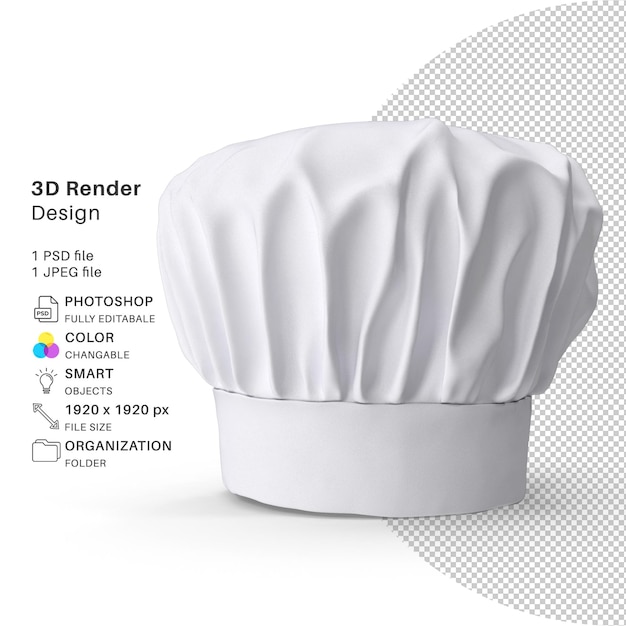 PSD chef hat 3d modeling psd file realistic chef hat