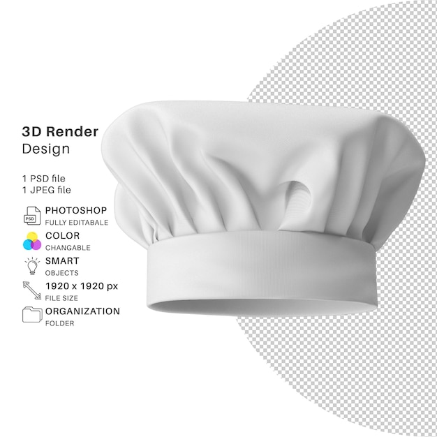 요리사 모자 3d 모델링 Psd 파일 현실적인 요리사모자