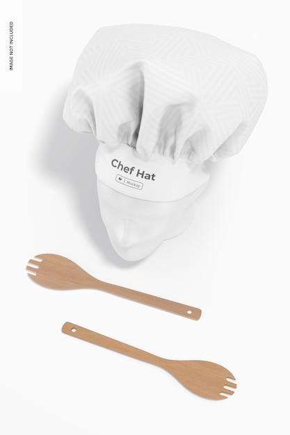 Chef hat mockup, bovenaanzicht