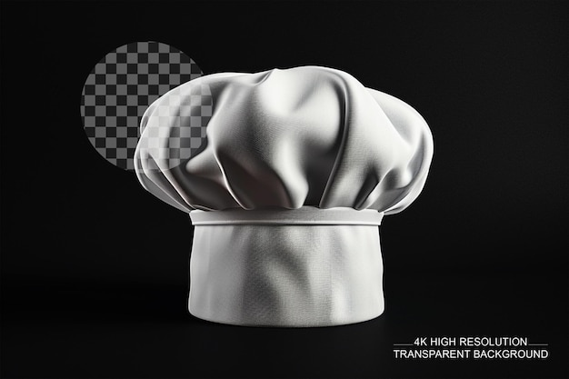 PSD chef hat mockups white baker toque realistic design on transparent background