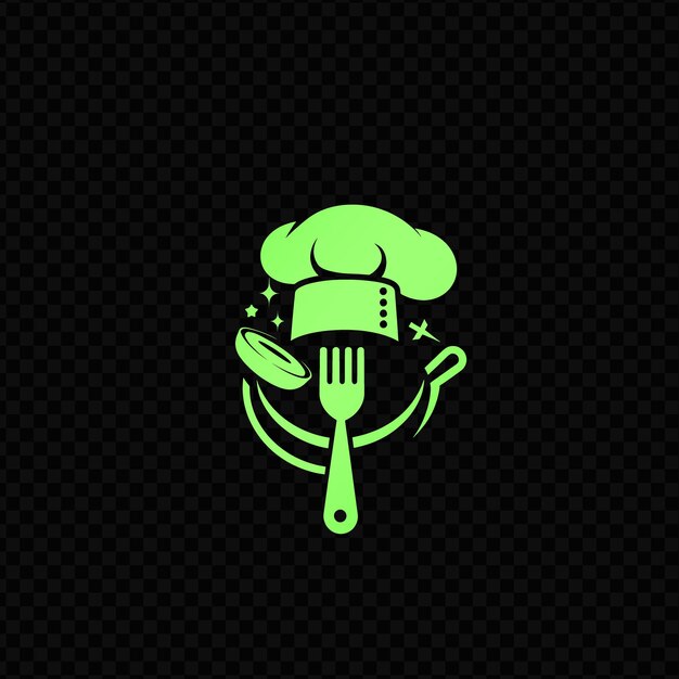 PSD chef hat with a fork and knife on a plate