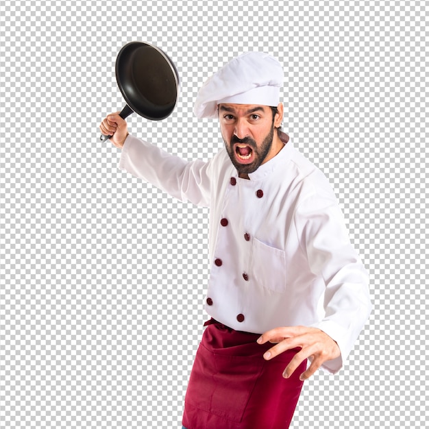 PSD chef holding frying pan