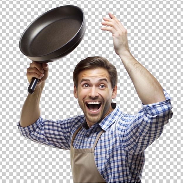 PSD chef holding frying pan