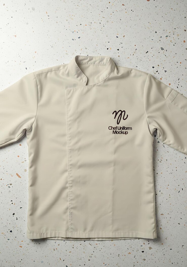 Chef Uniform Mockup in room met logo