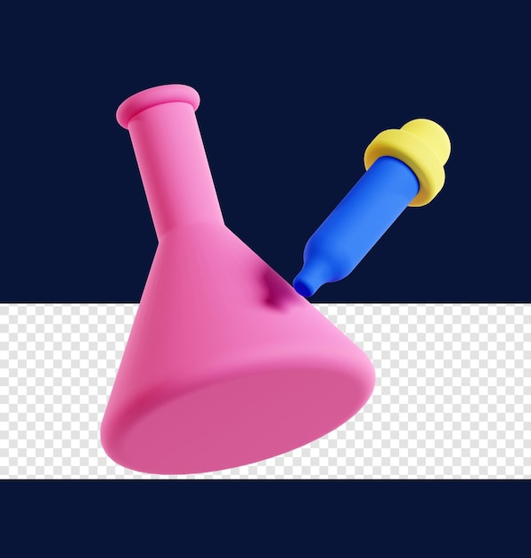 Chemical Flask 3D Icon Illustration
