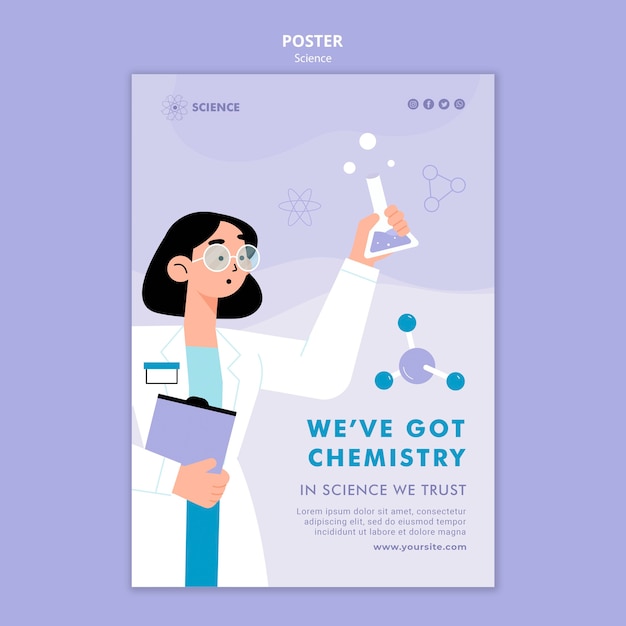 Chemie onderzoek poster sjabloon