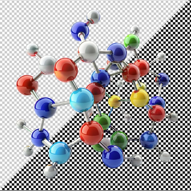 Chemisch molecuul op een doorzichtige achtergrond