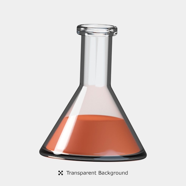 Chemische kolf 3D-pictogramillustratie