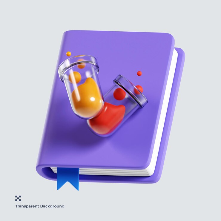PSD книга химии 3d иллюстрация