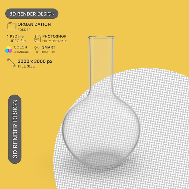 PSD chemistry_laboratory_chemical_experimental_flask_04