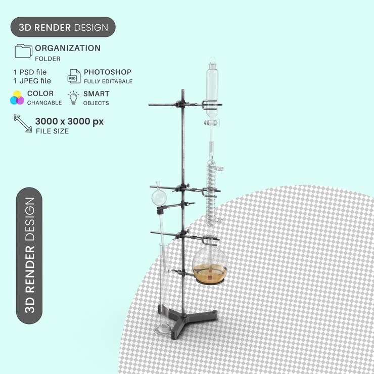 PSD chemistry_laboratory_chemical_experimental_flask_18