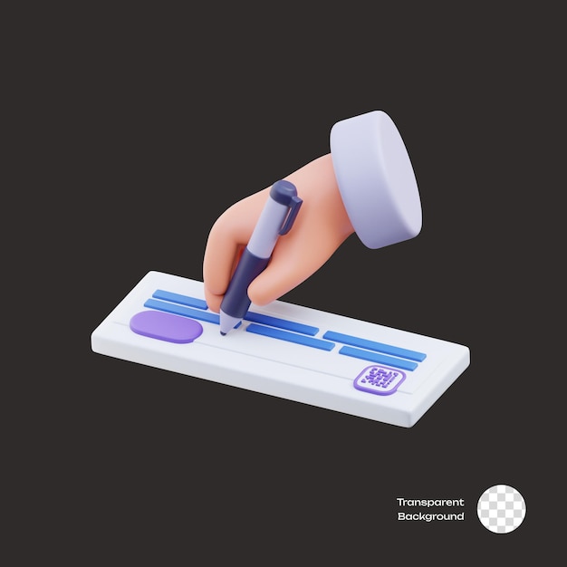 cheque payment 3d icons